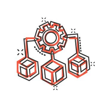 Api technology icon in comic style. Algorithm cartoon vector illustration on  Stock Illustration