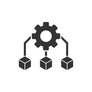 Api technology icon in flat style. Algorithm vector illustration on white iso 库存插图