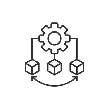 Api technology icon in flat style. Algorithm vector illustration on white iso Stockillustratie