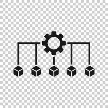 Api technology icon in flat style. Algorithm vector illustration on white iso 스톡 일러스트