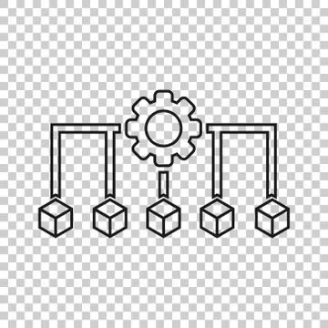 Api technology icon in flat style. Algorithm vector illustration on white iso Stock Illustration