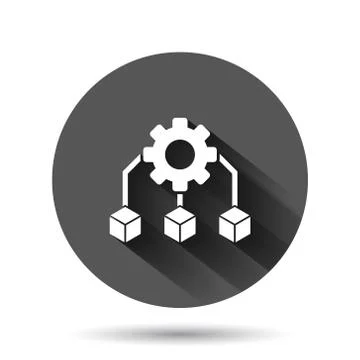Api technology icon in flat style. Algorithm vector illustration on black rou Stock Illustration