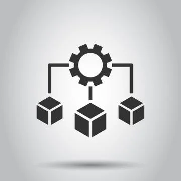 Api technology icon in flat style. Algorithm vector illustration on white iso Stock-Illustration