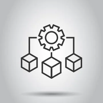 Api technology icon in flat style. Algorithm vector illustration on white iso Stock Illustration