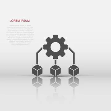 Api technology icon in flat style. Algorithm vector illustration on white i.. Stock-Illustration