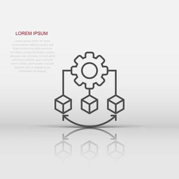 Api technology icon in flat style. Algorithm vector illustration on white i.. Stock Illustration