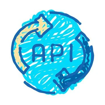 Api technology interface with circular data flow Stock Illustration