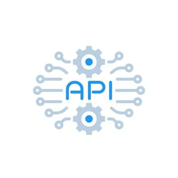 API technology, vector icon on white Stock Illustration