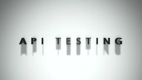 API Testing 3D title animation matte black text on a white background Stock Footage 300715584