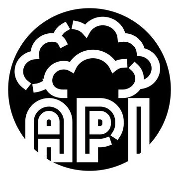 Api text connecting with cloud computing symbol Illustration