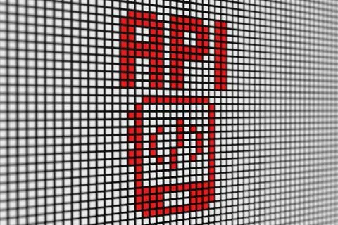 API text scoreboard blurred background 3d illustration Stockillustratie