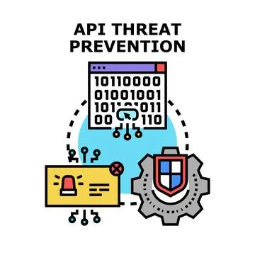 Api threat prevention protecting data and systems Stock Illustration