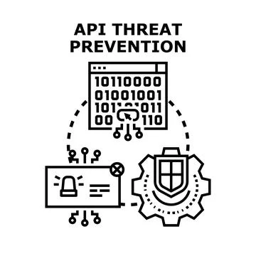 Api threat prevention protecting data and systems Stock Illustration