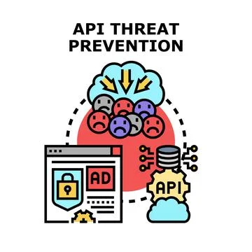 Api threat prevention protecting online system security Stock Illustration