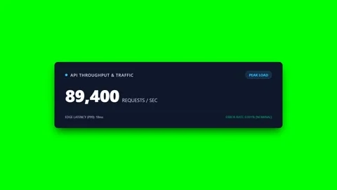 API Throughput Dashboard Green Screen Stock Footage 346934024