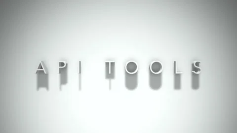 Api tools 3D title animation with shadows on a white background Stock Footage 297015697