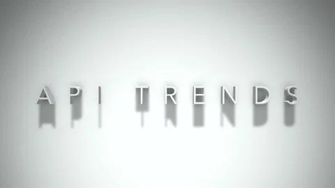 Api trends 3D title animation with shadows on a white background Stock Footage 297268412