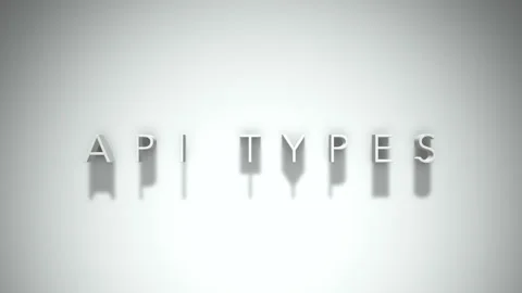 Api types 3D title animation with shadows on a white background Stock Footage 297216066