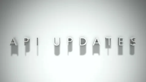 Api updates 3D title animation with shadows on a white background Stock Footage 297266732