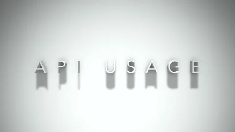 Api usage 3D title animation with shadows on a white background Stock-Footage 297015696