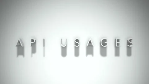 Api usages 3D title animation with shadows on a white background Stock Footage 297268413