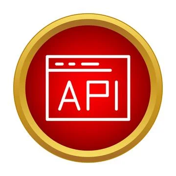 Api web development interface icon concept on red background Stockillustratie