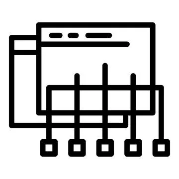 Api web scheme icon, outline style Stock Illustration