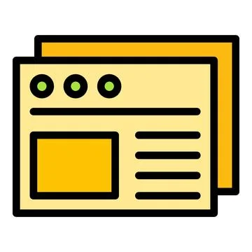 Api web site icon vector flat 库存插图