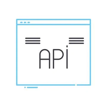 API website interface line icon, outline symbol, vector illustration, concept Illustration