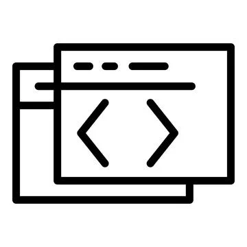 Api write code icon, outline style Stockillustratie