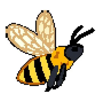 Apiary bee pixel art vector illustration Stock Illustration