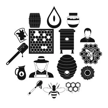 Apiary black simple icon 스톡 일러스트