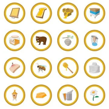 Apiary cartoon icon circle Stock Illustration