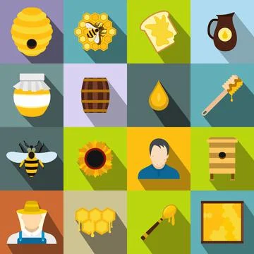 Apiary flat icon Illustrazione stock