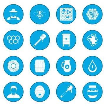 Apiary icon blue 스톡 일러스트