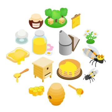Apiary isometric 3d icon 스톡 일러스트
