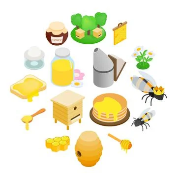 Apiary isometric 3d icon 스톡 일러스트