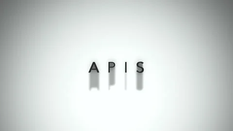 APIs 3D title animation matte black text on a white background Stock Footage 300715587