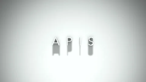 APIs 3D title animation with shadows on a white background Stock Footage 296539190