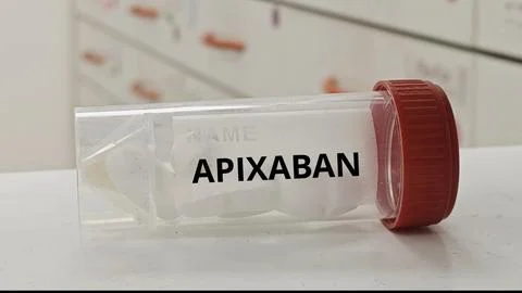 APIXABAN tablets for prevent stroke and treat blood clots 库存照片