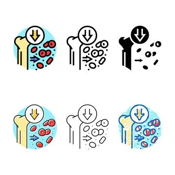 Aplastic anemia range disease color icon vector Stock Illustration
