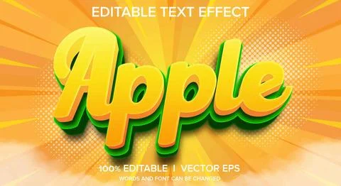 Aplle vector text effect with modern style design Stock Illustration
