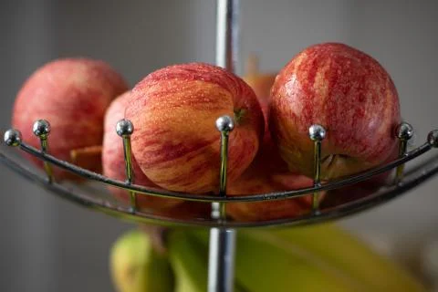 Aplles in a tray Stock Photos