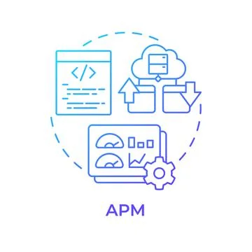 APM blue gradient concept icon Stock Illustration