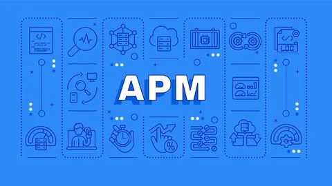 APM blue word concept イラスト素材
