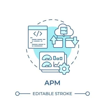 APM soft blue concept icon Stock Illustration