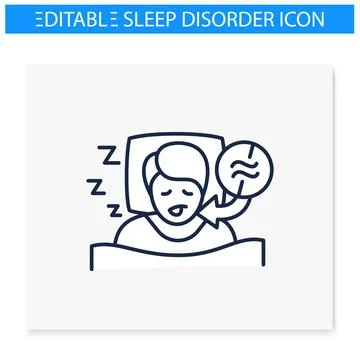 Apnea line icon Stock Illustration