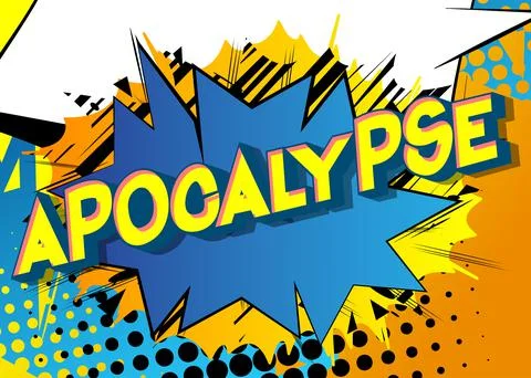 Apocalypse. Comic book style text, retro comics typography, pop art vector il Stock Illustration