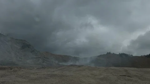 Apocalypse. A lonely warrior wanders through the wasteland. Stock Footage 95399940