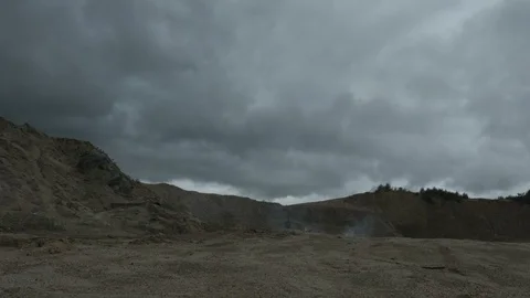 Apocalypse. A lonely warrior wanders through the wasteland. Stock Footage 95401781